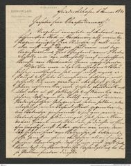 Nachlass Franz Steindachner, Brief von Hermann Lanz an Franz Steindachner (05.01.1881), Inv.Nr. 291.01, Seite 1